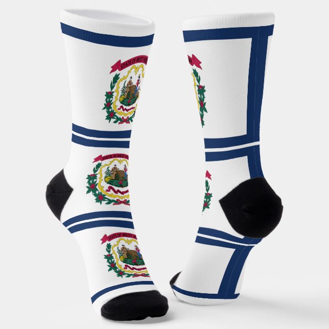 West Virginia State Flag Socks (Angled)