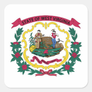 West Virginia State Flag Square Sticker