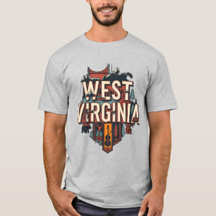 West Virginia State Heritage New River Gorge Art T-Shirt
