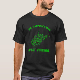 West Virginia State Map Saint Patrick's Day Green T-Shirt