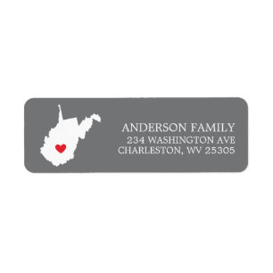 WEST VIRGINIA State   Moving Return Address Label