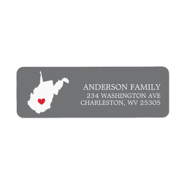 WEST VIRGINIA State | Moving Return Address Label (Front)