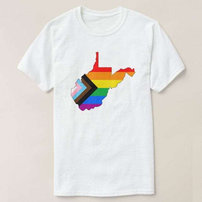 West Virginia State Pride LGBTQ Progress Pride T-Shirt (Design Front)