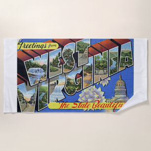 West Virginia State Wild & Wonderful USA Colourful Beach Towel