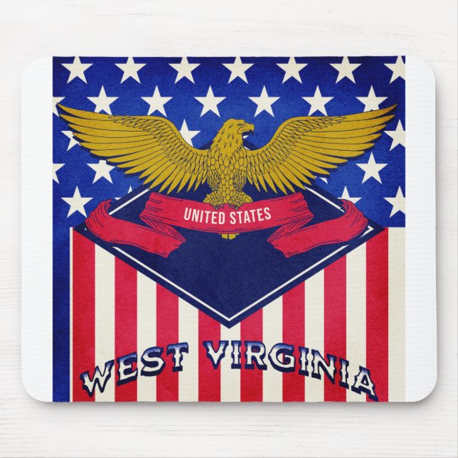 West Virginia USA Flag Mouse Pad (Front)