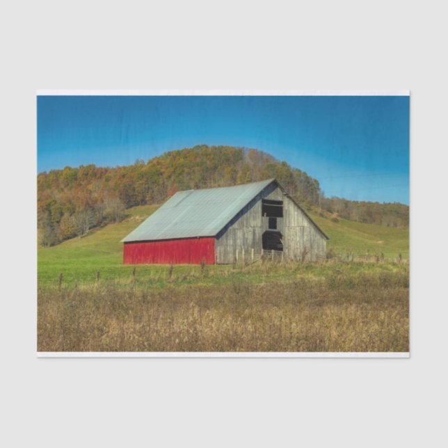West Virginia Weathered Barn in Autumn Tissue Paper (Front)