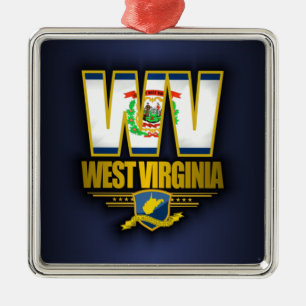 West Virginia (WV) Metal Tree Decoration