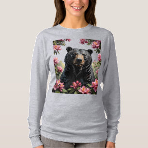 West Virginian Bear and Pink Rhododendrons T-Shirt