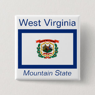 West Virginian Flag Button