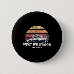 West Wildwood Nj Vintage Boating 70s Retro Boat De 6 Cm Round Badge