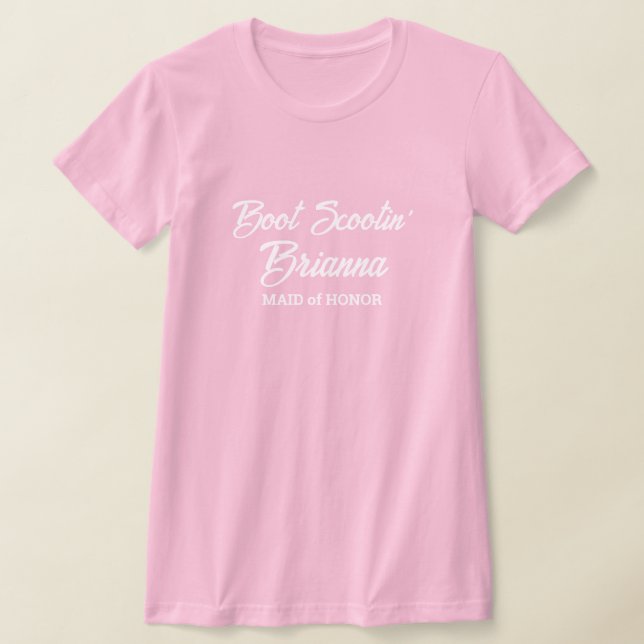 Westen Bridesmaid Boot Scootin'  T-Shirt (Laydown)