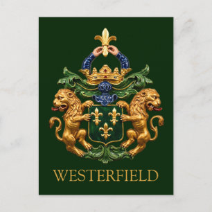 Westerfield Dutch Family Coat Of Arms. Postcard