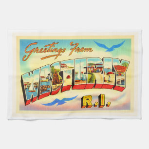 Westerly Rhode Island RI Vintage Travel Souvenir Tea Towel