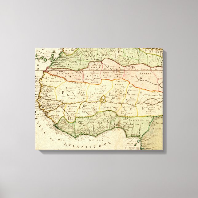 Western AfricaPanoramic MapWestern Africa Canvas Print (Front)