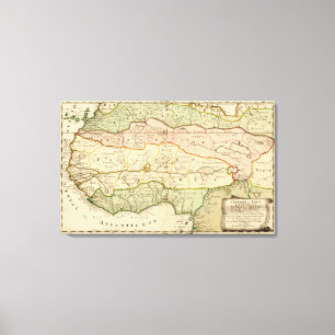 Western AfricaPanoramic MapWestern Africa Canvas Print