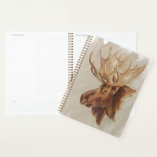 Western American Animal Study   Moose Portrait Planner