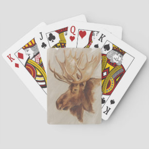 Western American Animal Study   Moose Portrait Playing Cards