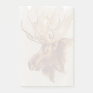 Western American Animal Study   Moose Portrait Post-it Notes