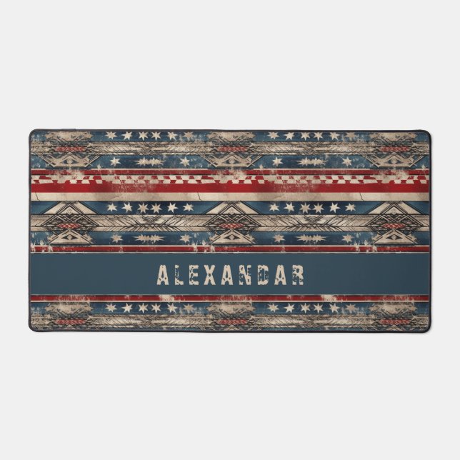 Western American Flag Desk Mat (Front)