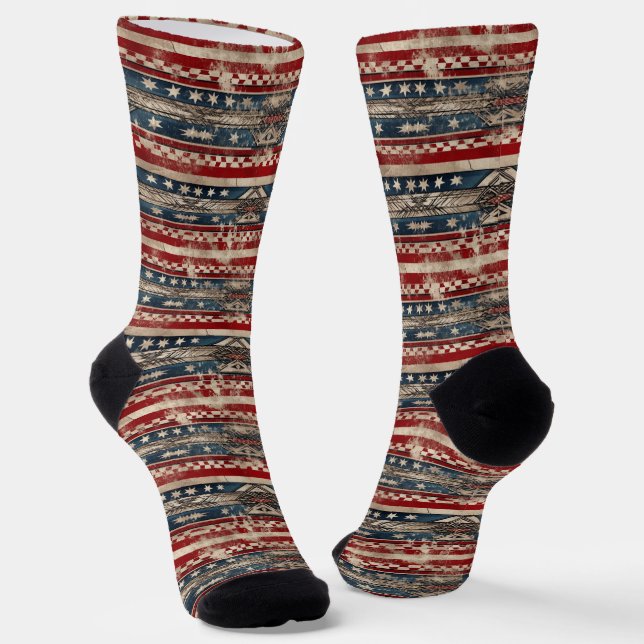 Western American Flag Socks (Angled)
