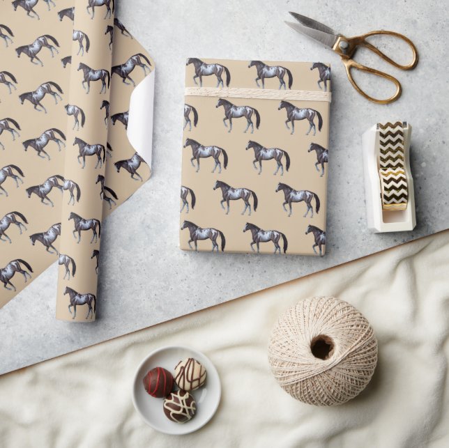 Western Appaloosa Horse | Dark Bay Roan  - Wrapping Paper (Crafts)