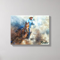Western Art, Cowboy, Horse, Rodeo Canvas Print