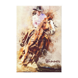 Western Art, Cowgirl Horse, Rodeo Winner Canvas Print