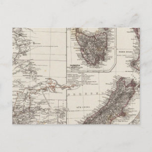 Western Australia Tasmania and New Zealand Postcard