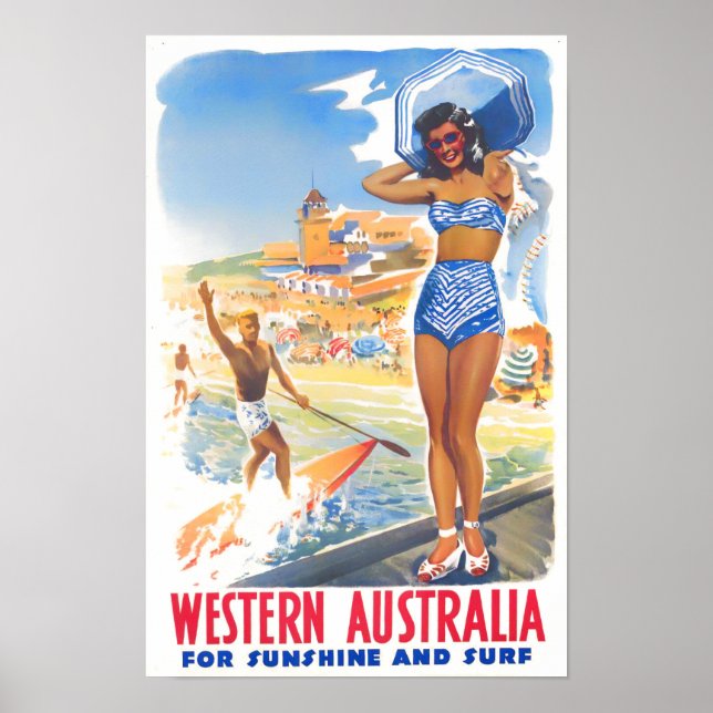 Western Australia vintage travel Poster (Front)