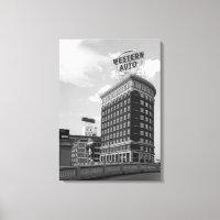 Western Auto Sign Black & White Architecture Photo