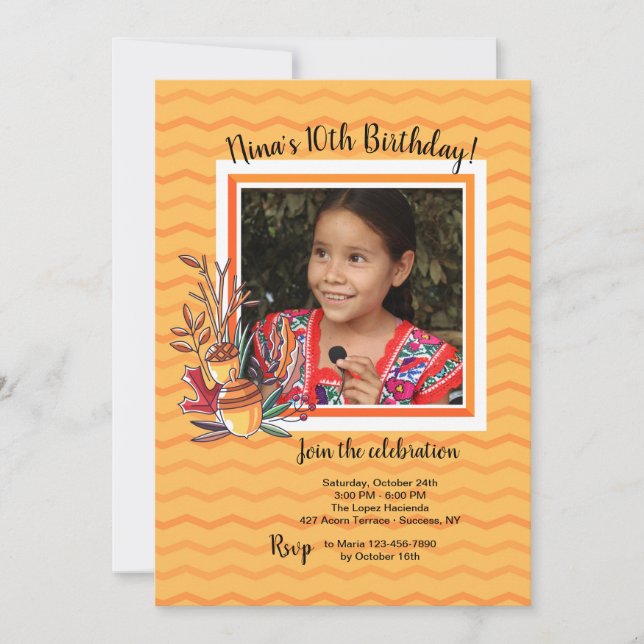 Western Autumn Photo Invitation (Front)