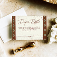 Western Aztec Rustic Boho Diaper Raffle Card