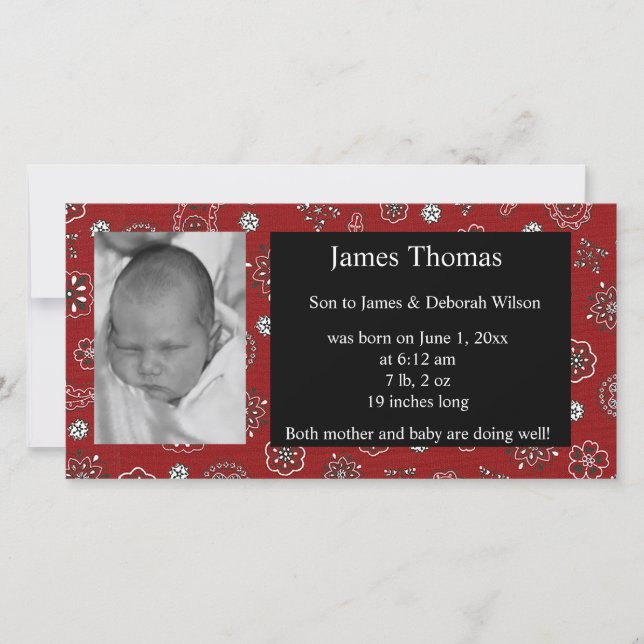 Western Baby Birth Announcement (Front)