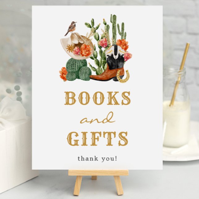 Western Baby Shower Gifts Poster (Western Boho Baby Shower Books and Gifts Poster by Painted Paperie
)
