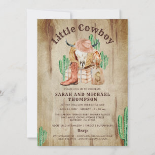 Western Baby Shower Invitation Little Cowboy Boy