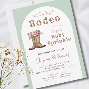 Western Baby Shower Not Our First Rodeo Sprinkle Invitation