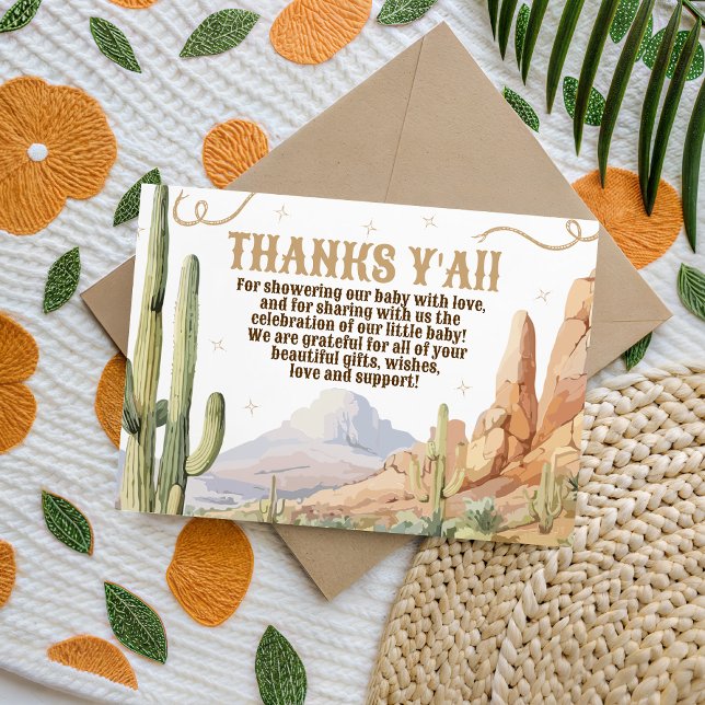 Western Baby Shower Thank You Card (Creator Uploaded)