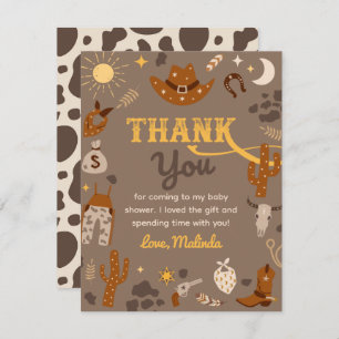 Western Baby Shower Thank You Card Cowboy Shower