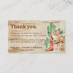 Western Baby Shower Thank You Cowboy Enclosure Card