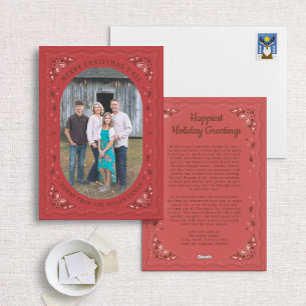 Western Bandanna Border Christmas Photo Card
