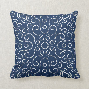 Western Bandanna Dot Pattern Navy Cushion