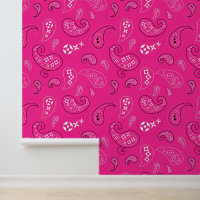 Western Bandanna Paisley Pattern Bright Pink