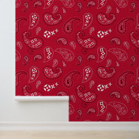 Western Bandanna Paisley Pattern Bright Red