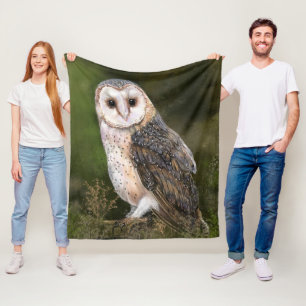 Western Barn Owl Fleece Blanket