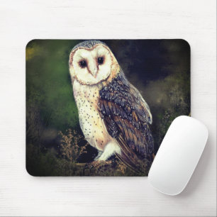 Western Barn Owl - Migned Painting Mouse Pad