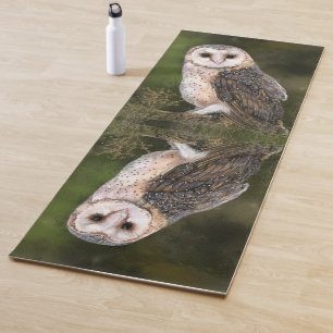Western Barn Owl - Migned Watercolor Painting Yoga Mat