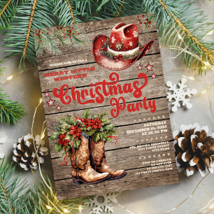 Western Barn Party Invitation Holiday Invite
