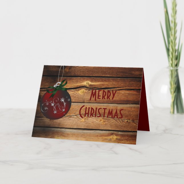 Western Barnwood Christmas Card (Front)