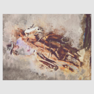 Western Barrel Racing Cowgirl Decoupage Tissue Paper