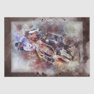 Western Barrel Racing Cowgirl Tissue Paper